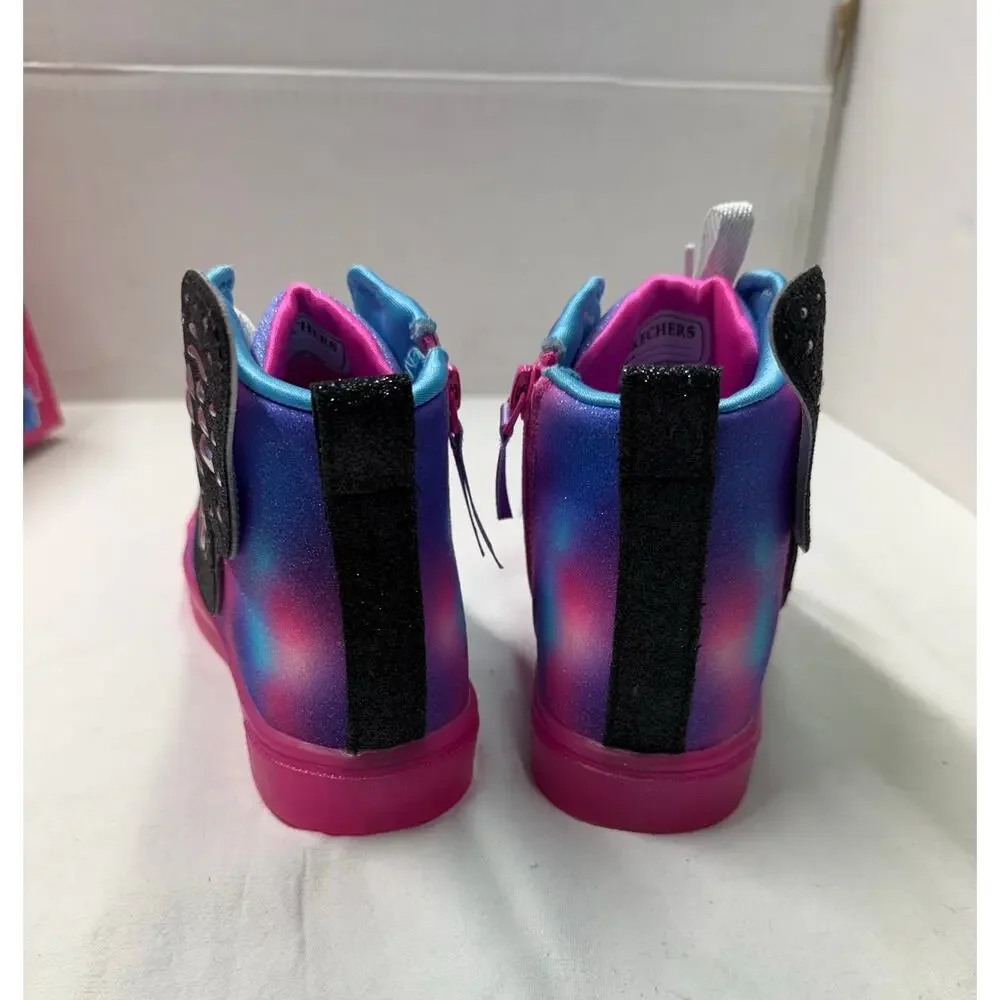 Skechers  Girls Light-Up Shoes Size 3 Pink Multicolor Glitter High Top NWT